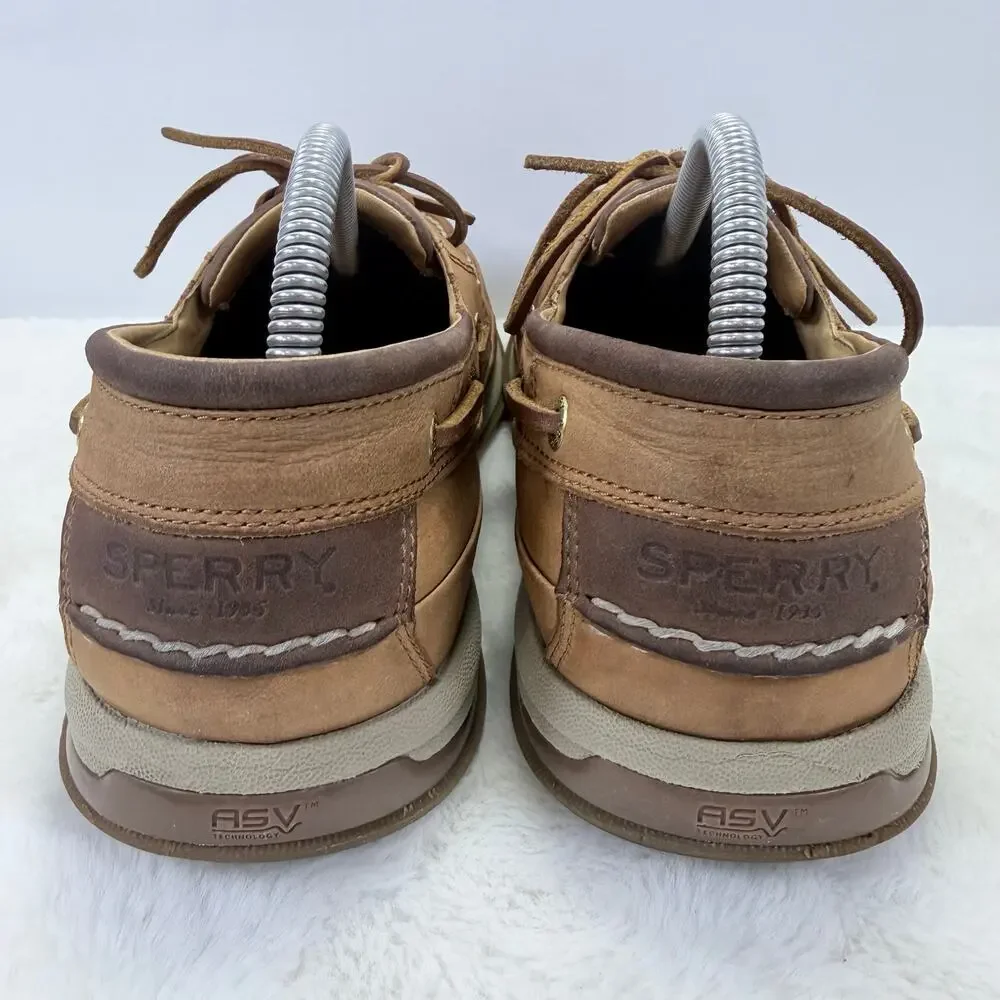 Sperry Top-Sider Men’s Billfish 3-Eye Tan Leather Boat Shoes Size 10